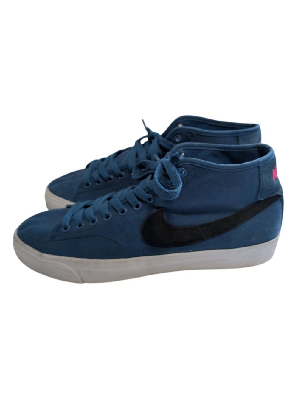 Nike SB Blazer Court Mid Premium Dark Marina Blue Canvas Skate Shoes Men Size 9